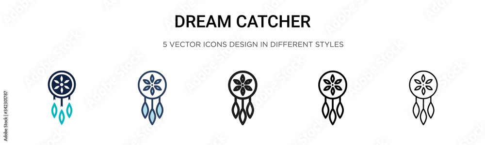 Dream catcher outline vector icon. Thin line black dream catcher