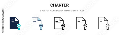 Fotografia Charter icon in filled, thin line, outline and stroke style