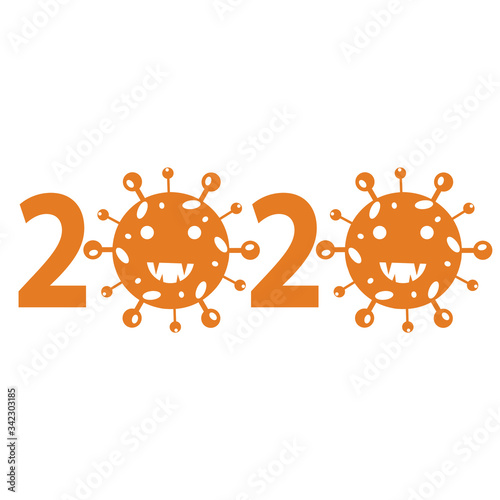 Coronavirus 2019-nCoV. Corona virus icon. Black on white background isolated. China pathogen respiratory infection (asian flu outbreak). influenza pandemic. virion of Corona-virus. Vector