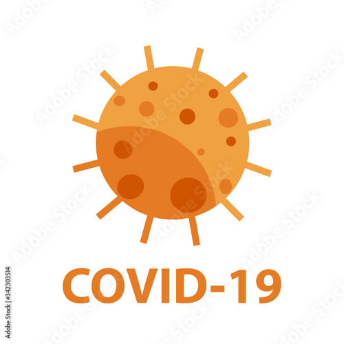 Coronavirus 2019-nCoV. Corona virus icon. Black on white background isolated. China pathogen respiratory infection (asian flu outbreak). influenza pandemic. virion of Corona-virus. Vector
