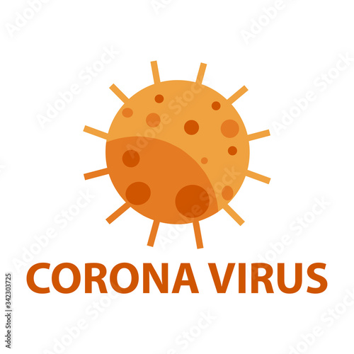 Coronavirus 2019-nCoV. Corona virus icon. Black on white background isolated. China pathogen respiratory infection (asian flu outbreak). influenza pandemic. virion of Corona-virus. Vector
