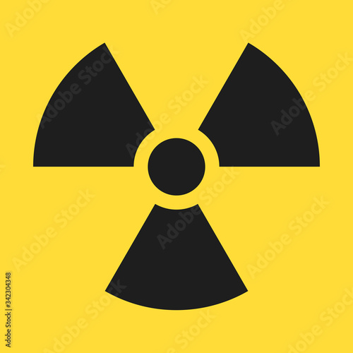 Radiaction symbol. Caution radioactive danger sign