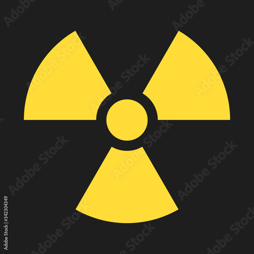 Radiaction symbol. Caution radioactive danger sign