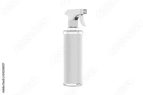 Blank plastic trigger spray for branding, 3d render illustration.