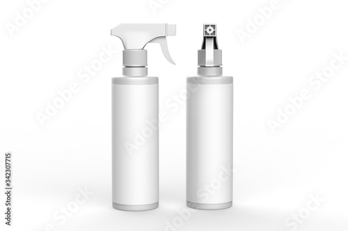 Blank plastic trigger spray for branding, 3d render illustration.
