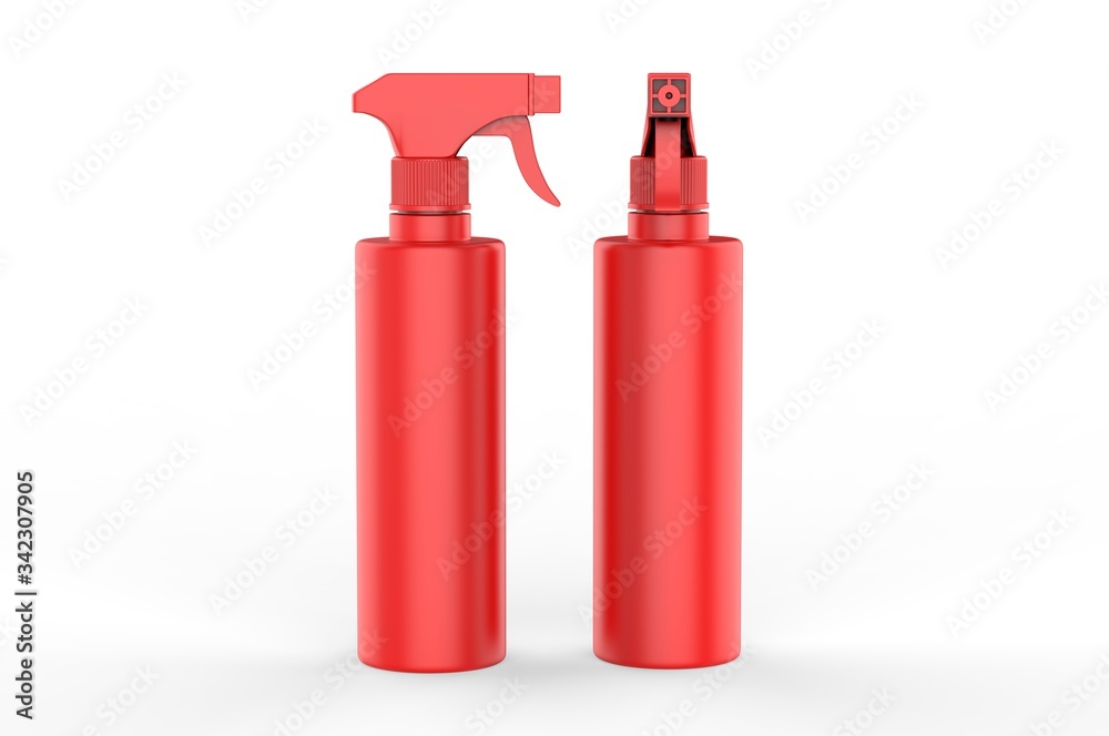 Blank plastic trigger spray for branding, 3d render illustration. Blank plastic trigger spray for branding, 3d render illustration.