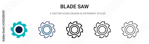 Fotografering Blade saw icon in filled, thin line, outline and stroke style