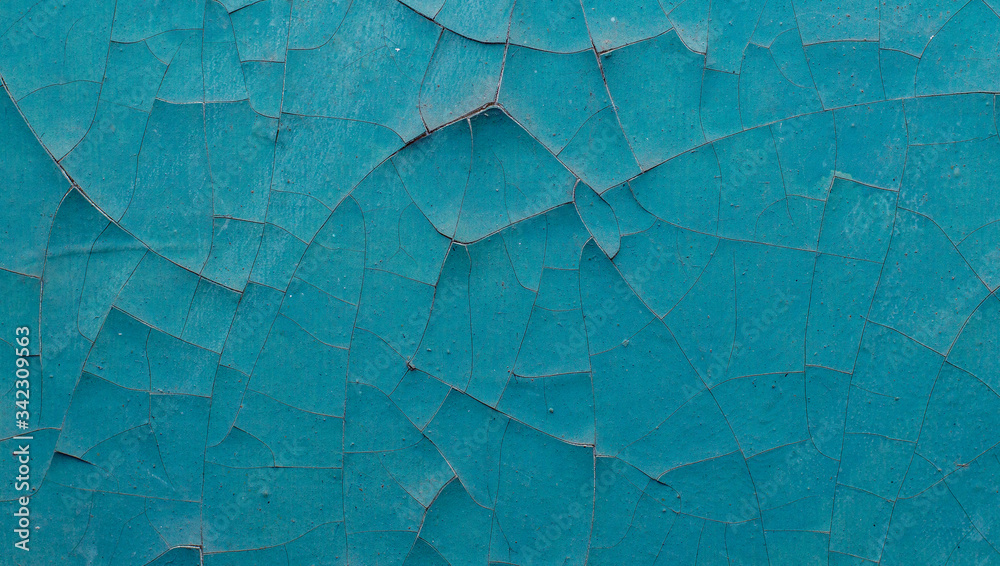 Fototapeta premium Old painted wall with cracked paint