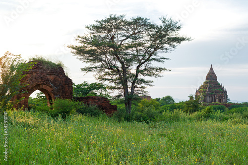Bagan, Myanmar Land of many pagodas at the morning photo