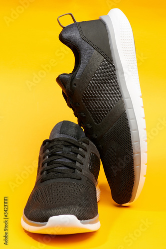 Pair of black sport shoes