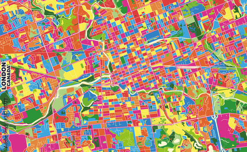 London, Ontario, Canada, colorful vector map