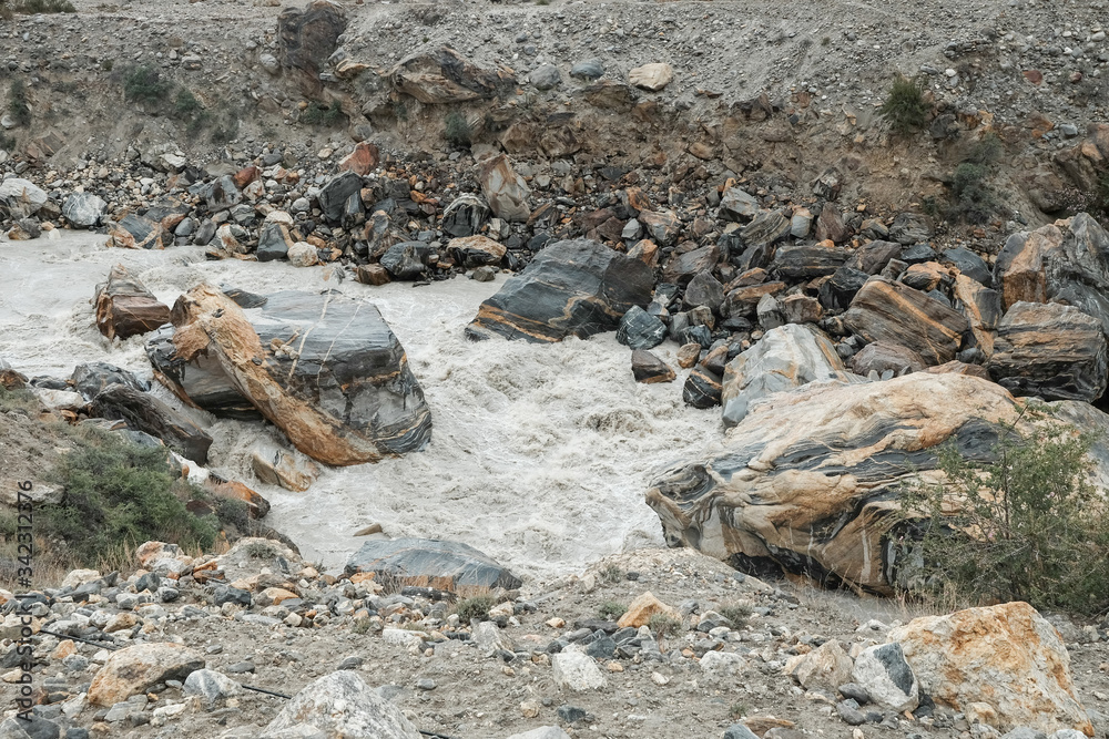 Current of river way with full of rocks Current of river way with full of rocks