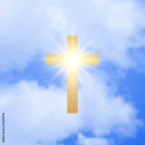 Holy cross in heaven