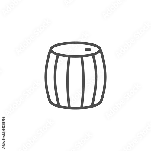 Wine barrel line outline icon