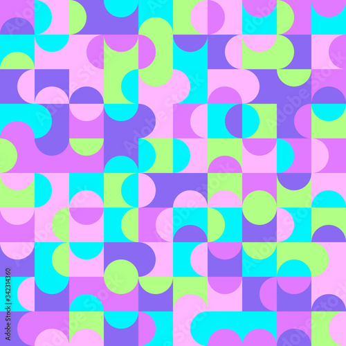70s Particles Semi Circle Collage Seamless Pattern