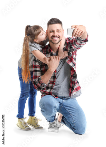 Man and his little daughter...