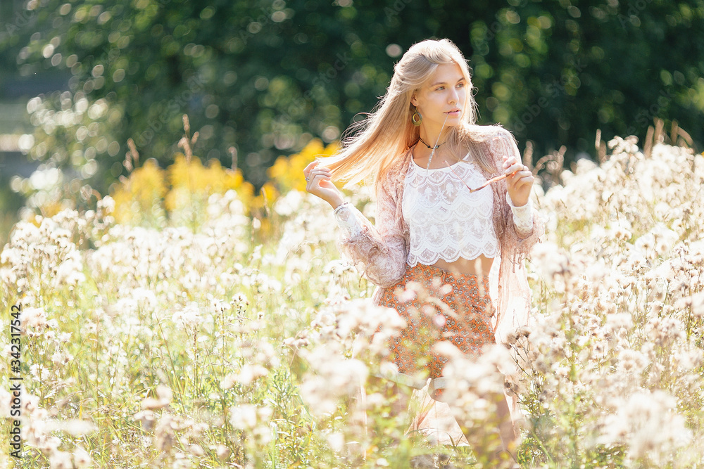 Cute beautiful girl in a Boho style Cute beautiful girl in a Boho style