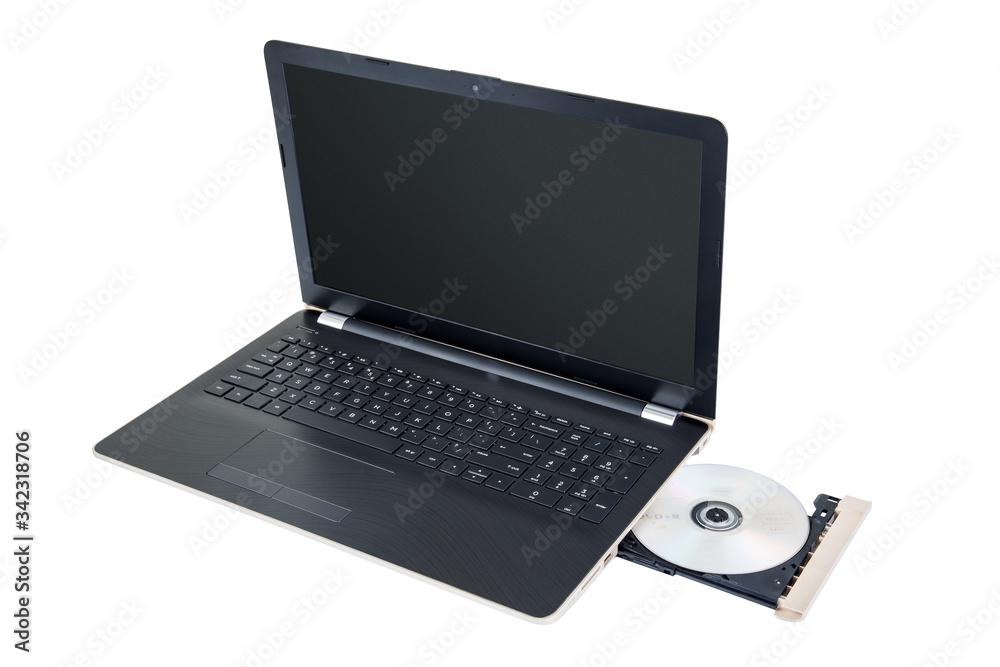 laptop on white background, cd laptop on white background, cd