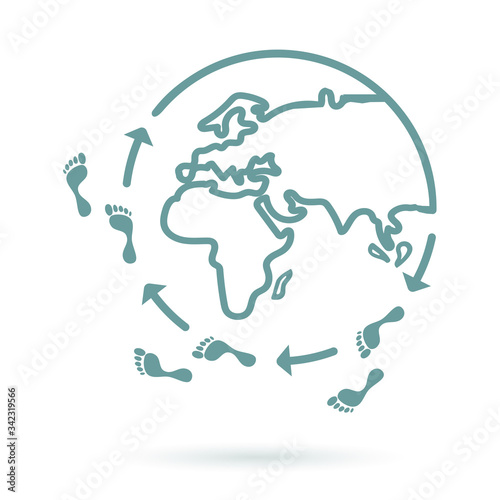 Spreading or traveling around the world icon