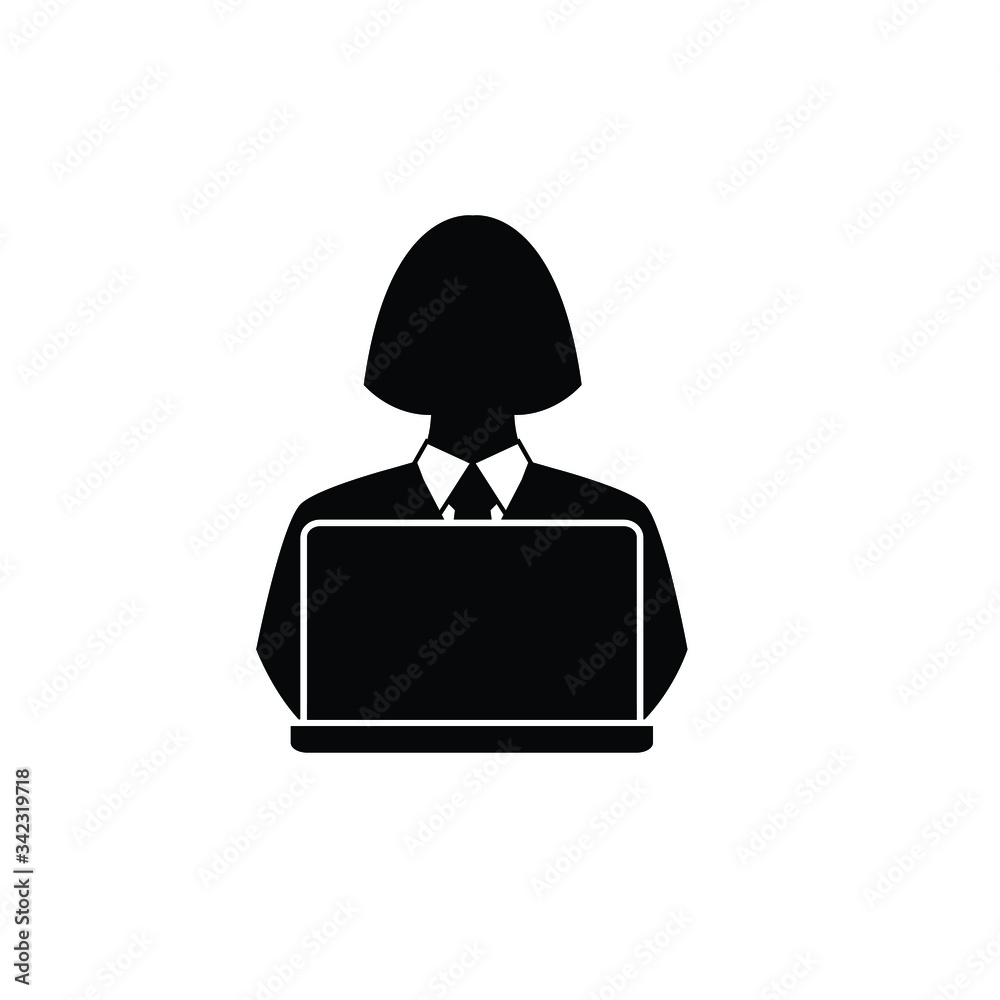 person with laptop. Blogger, programmer, user with computer. person with laptop. Blogger, programmer, user with computer.