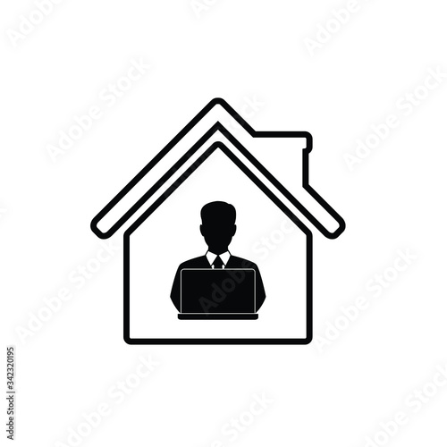 work at home stay home icon  sign lockdown icon quarantine 