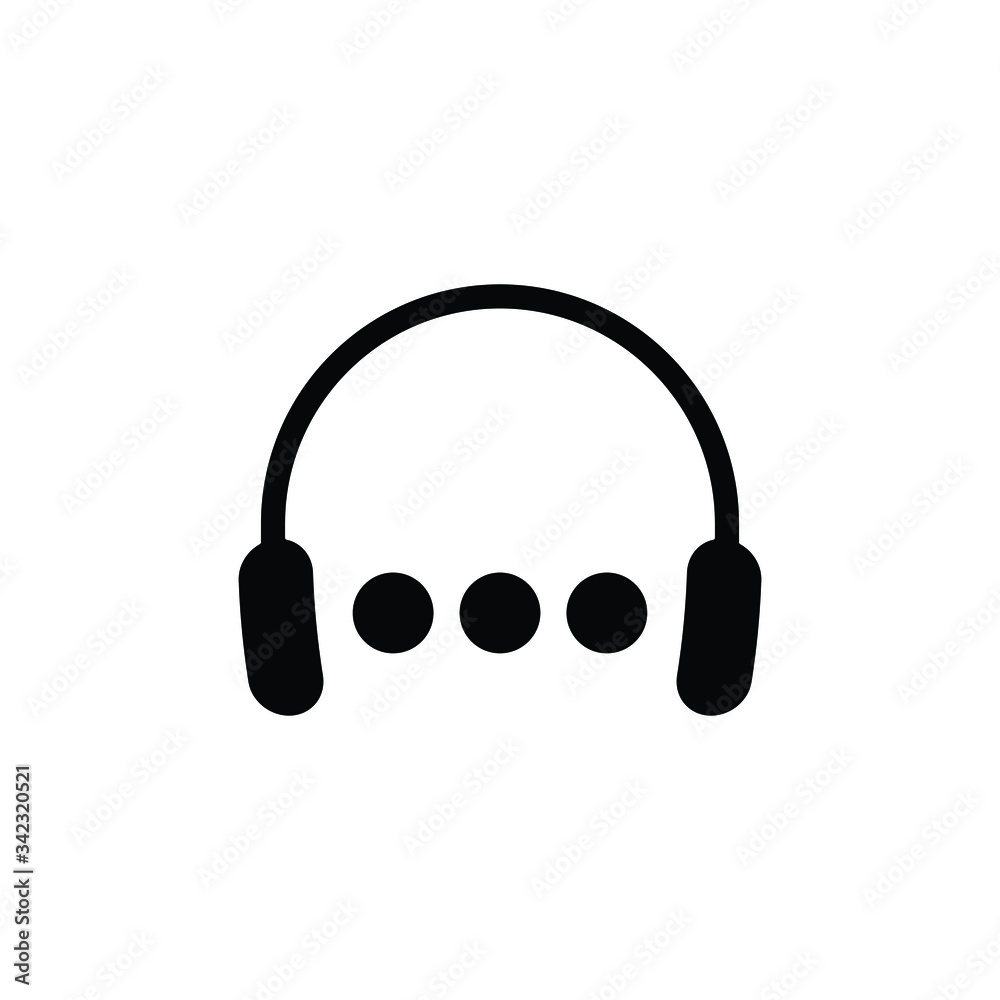 Headphone for support or service - icon isolated on white Headphone for support or service - icon isolated on white