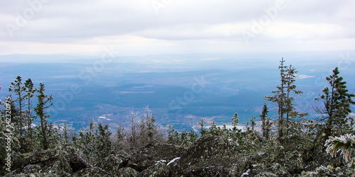 The view from the top of Mount Kachkanar. Sverdlovsk region. Russia