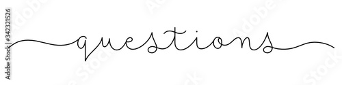 QUESTIONS black vector monoline calligraphy with swashes