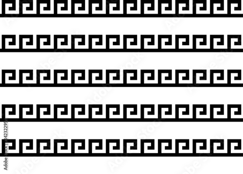 Greek key seamless pattern or texture. Vector