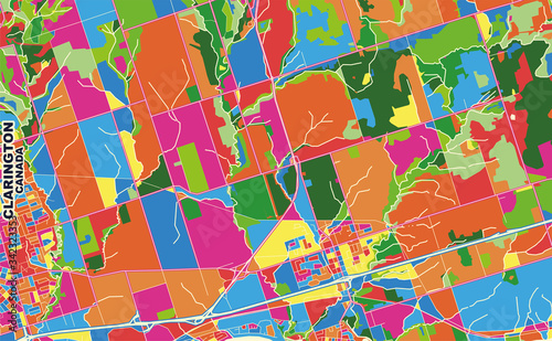 Clarington, Ontario, Canada, colorful vector map