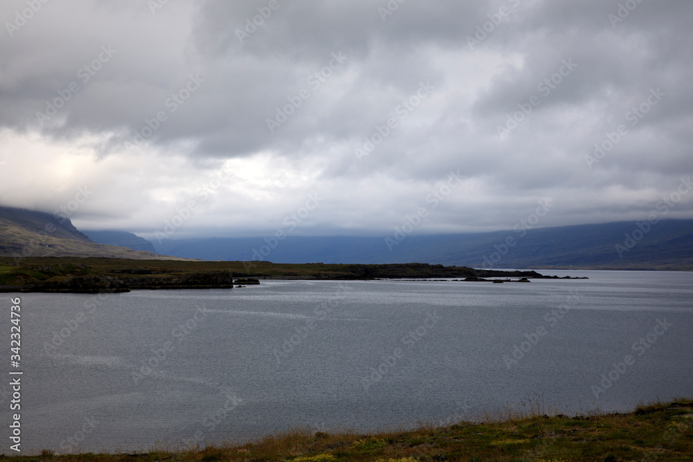 Iceland - August 29, 2017: Scenery and coast along the Ring Road, Iceland, Europe