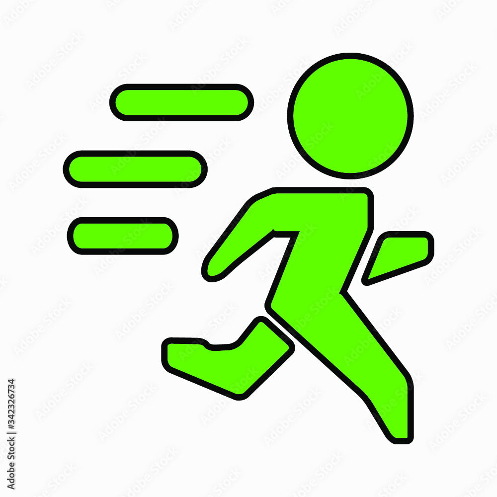 Vector green running man icon. Vector green running man icon.