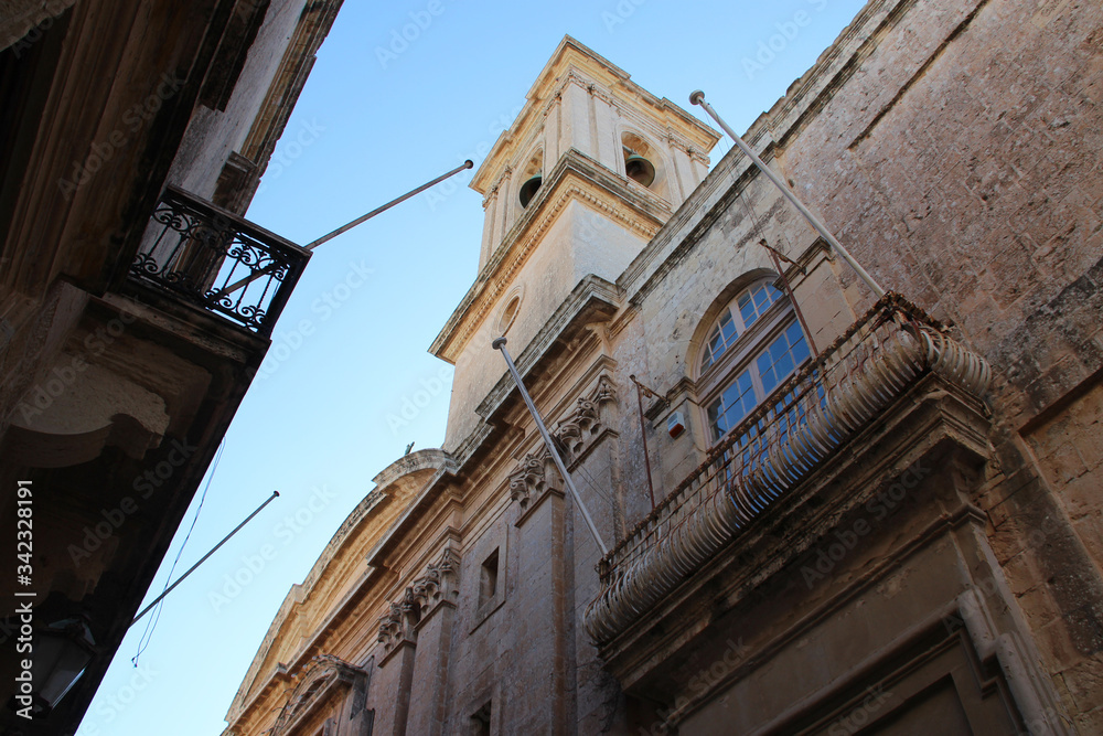 baroque carmelite church in mdina (malta)
