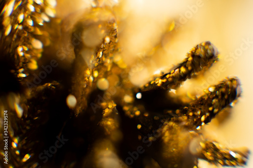 Abstract golden background with bokeh. holidays lights on background