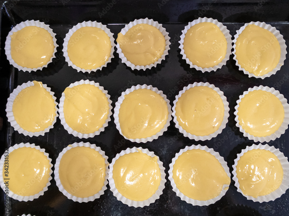 Homemade muffins cooked during the confirmation of the covid-19 virus Homemade muffins cooked during the confirmation of the covid-19 virus