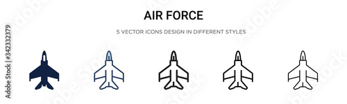 Leinwand Poster Air force icon in filled, thin line, outline and stroke style