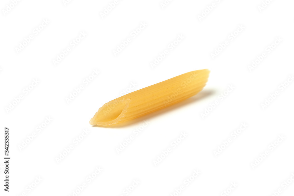 Penne pasta isolated. Raw macaroni isolated on white background. Penne pasta isolated. Raw macaroni isolated on white background.