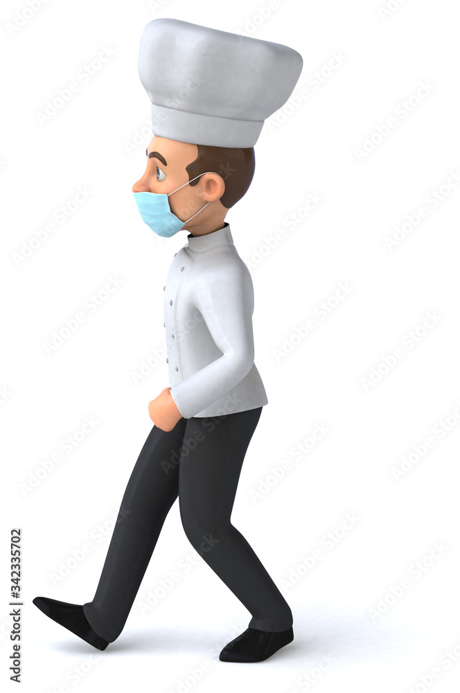 3D illustration of a cartoon character with a mask 3D illustration of a cartoon character with a mask