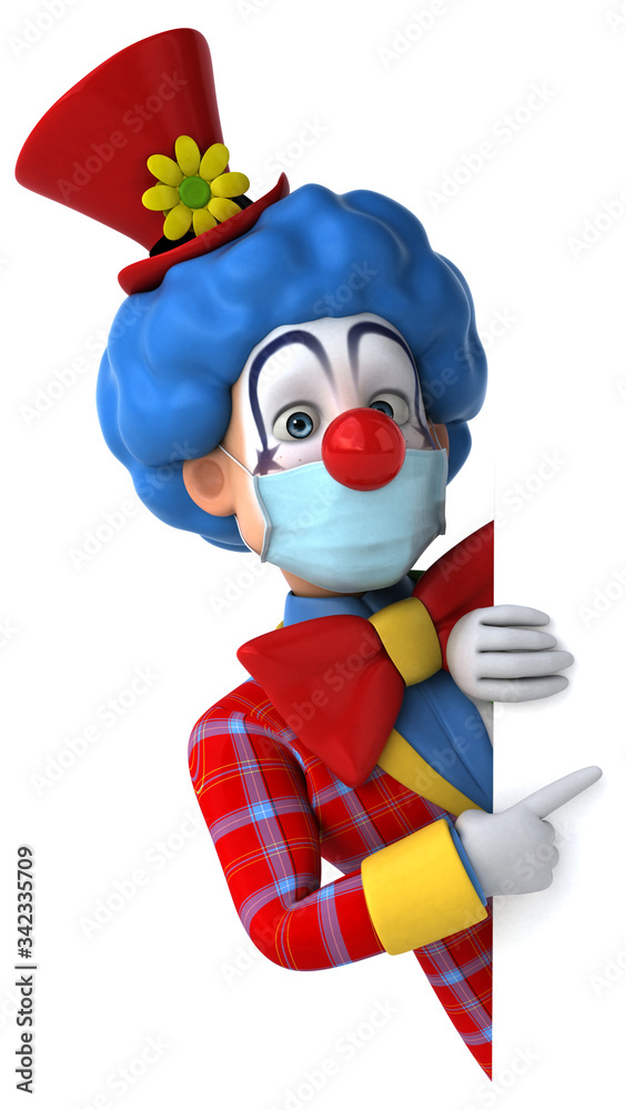 3D illustration of a cartoon character with a mask 3D illustration of a cartoon character with a mask