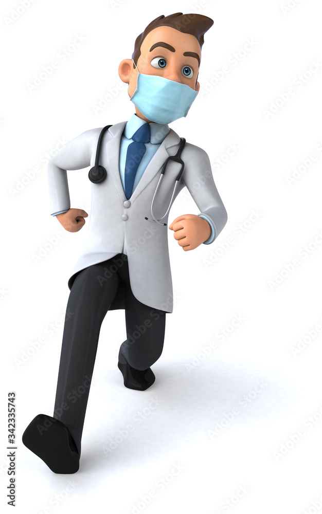 3D illustration of a cartoon character with a mask 3D illustration of a cartoon character with a mask