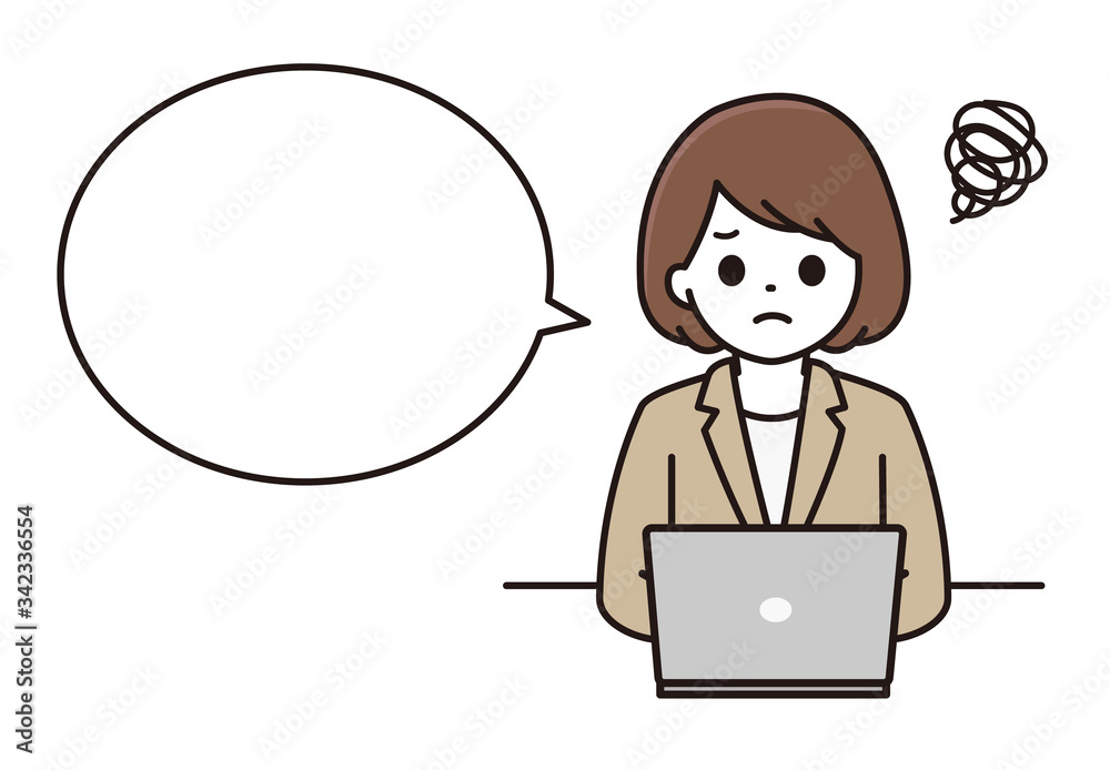 スーツ 女性 パソコン 吹き出し イラスト スーツ 女性 パソコン 吹き出し イラスト