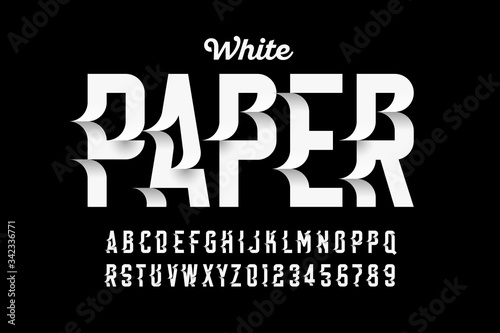 White paper craft style fon...