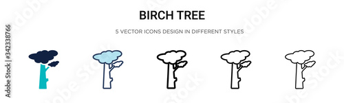 Yellow birch tree icon in filled, thin line, outline and stroke style. Vector illustration of two colored and black yellow birch tree vector icons designs can be used for mobile, ui, web