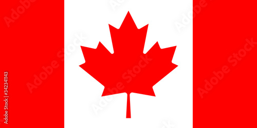 legendary mapple leaf on flag of Canada © sommersby