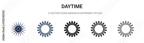 Daytime icon in filled, thin line, outline and stroke style. Vector illustration of two colored and black daytime vector icons designs can be used for mobile, ui, web