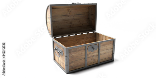 Valokuva Treasure chest open isolated against white background