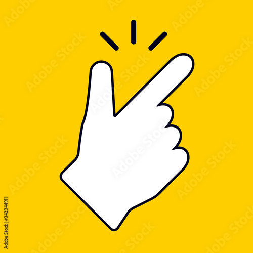 concept make flicking fingers. snap of the fingers icon. linear trend simple okey easy symbol