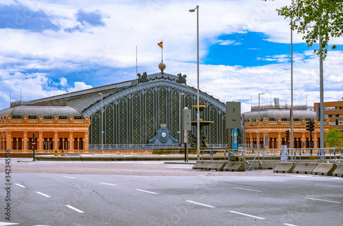 Madrid / Spain-04/19/20 different shots of the atocha train station in madrid, empty during the covid-19 pandemic