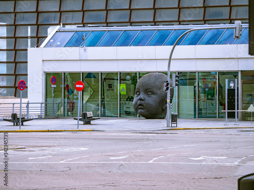 Madrid / Spain-04/19/20 different shots of the atocha train station in madrid, empty during the covid-19 pandemic