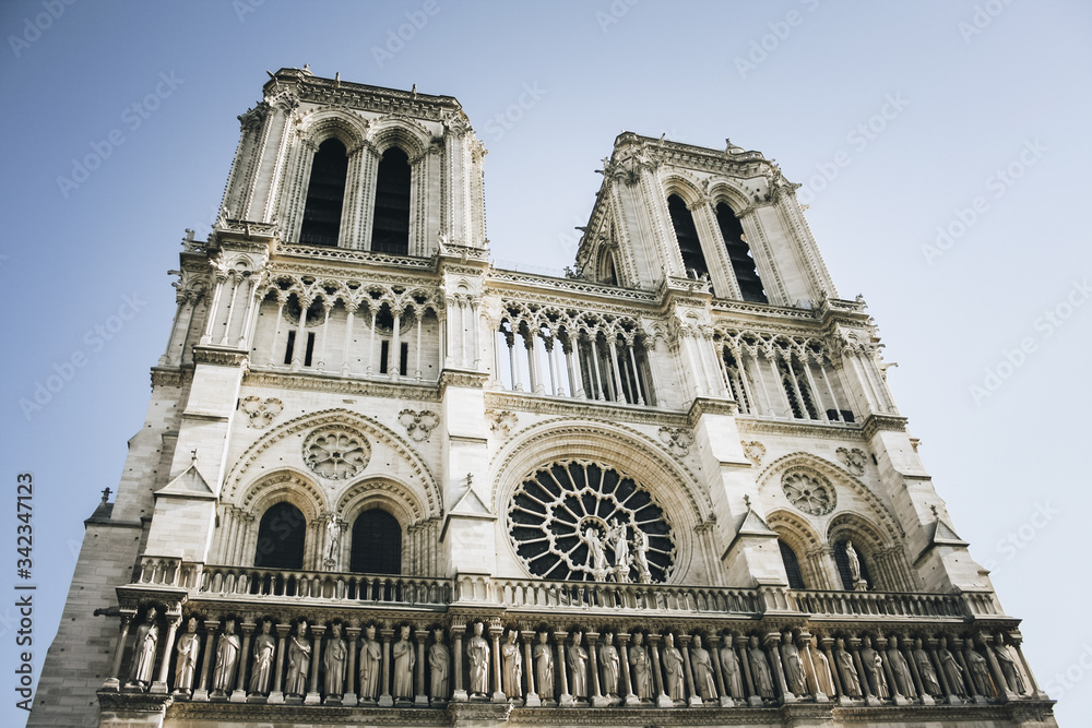 Towers of Notre Dame in sunny summer